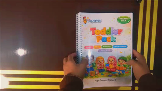 Achievers Worksheets – Toddler Pack 2.0 (Ages 2.5–4) | 6-Month Complete Course | Updated Version